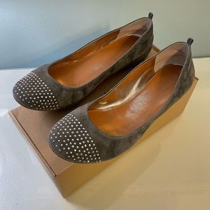J.Crew suede studded ballet flats
